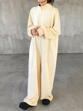 FRIFUL Women's Solid Color Front Zip Up Long Sleeve Casual Jumpsuit Romper
